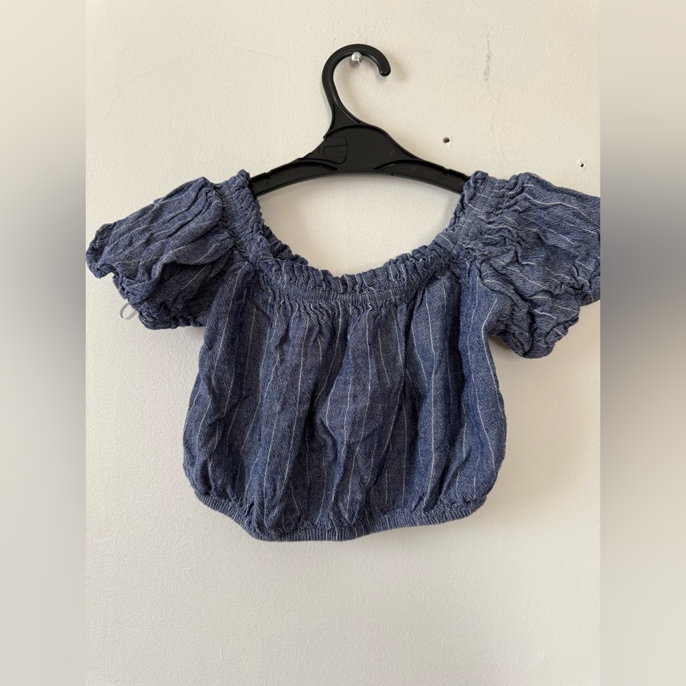 Pull&Bear Indigo Puff Sleeve Blouse